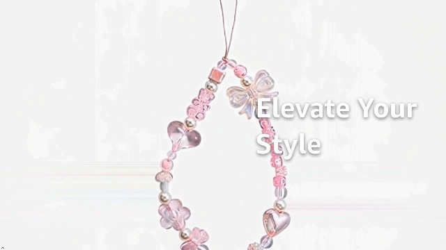 Amazon.com: WsjiaboFux Pink Beaded Phone Charm, Phone Lanyard